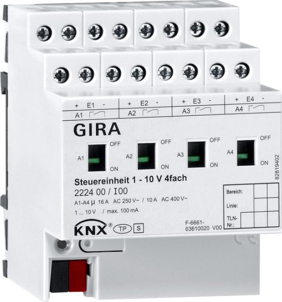 Gira Steuereinheit 1-10V 4fach Hand KNX 222400