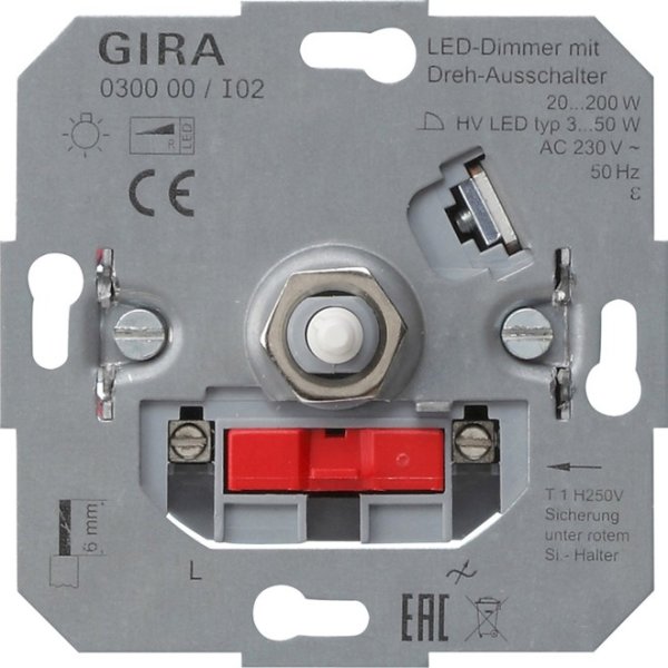 Gira LED-Dimmeinsatz 20-200W m.Dreh-Aus. 030000