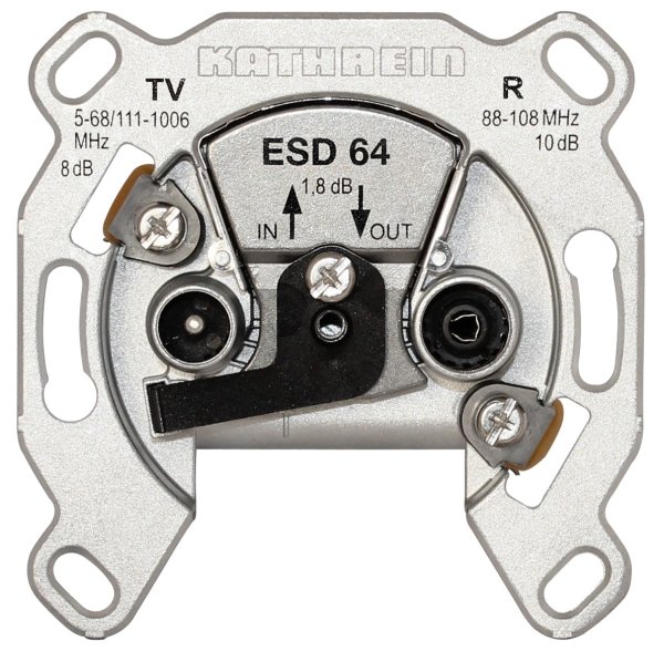 Kathrein Antennensteckdose 2fach Durchschleifdose ESD 64