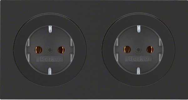 Berker Steckdosen-Kombi sw/gl 47202045