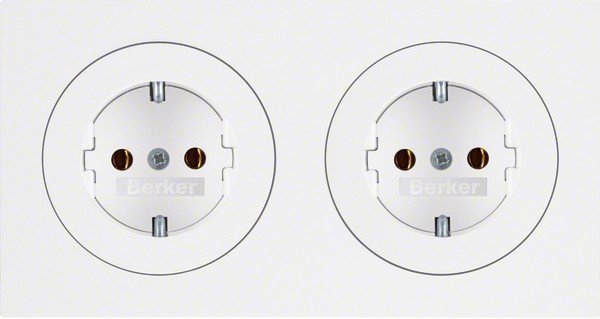 Berker Steckdosen-Kombi pows/gl 47202089