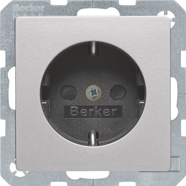 Berker SCHUKO-Steckdose alu/lack 41236084