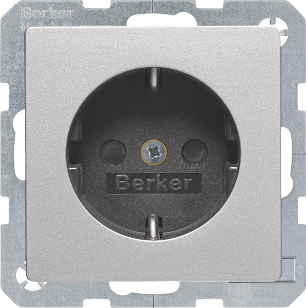 Berker SCHUKO-Steckdose alu/lack 47236084