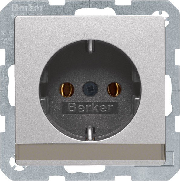 Berker SCHUKO-Steckdose alu/samt 47506084