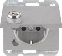 Berker SCHUKO-Steckdose alu/mt 47637003