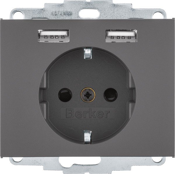 Berker Steckdose SCHUKO/USB 48037006